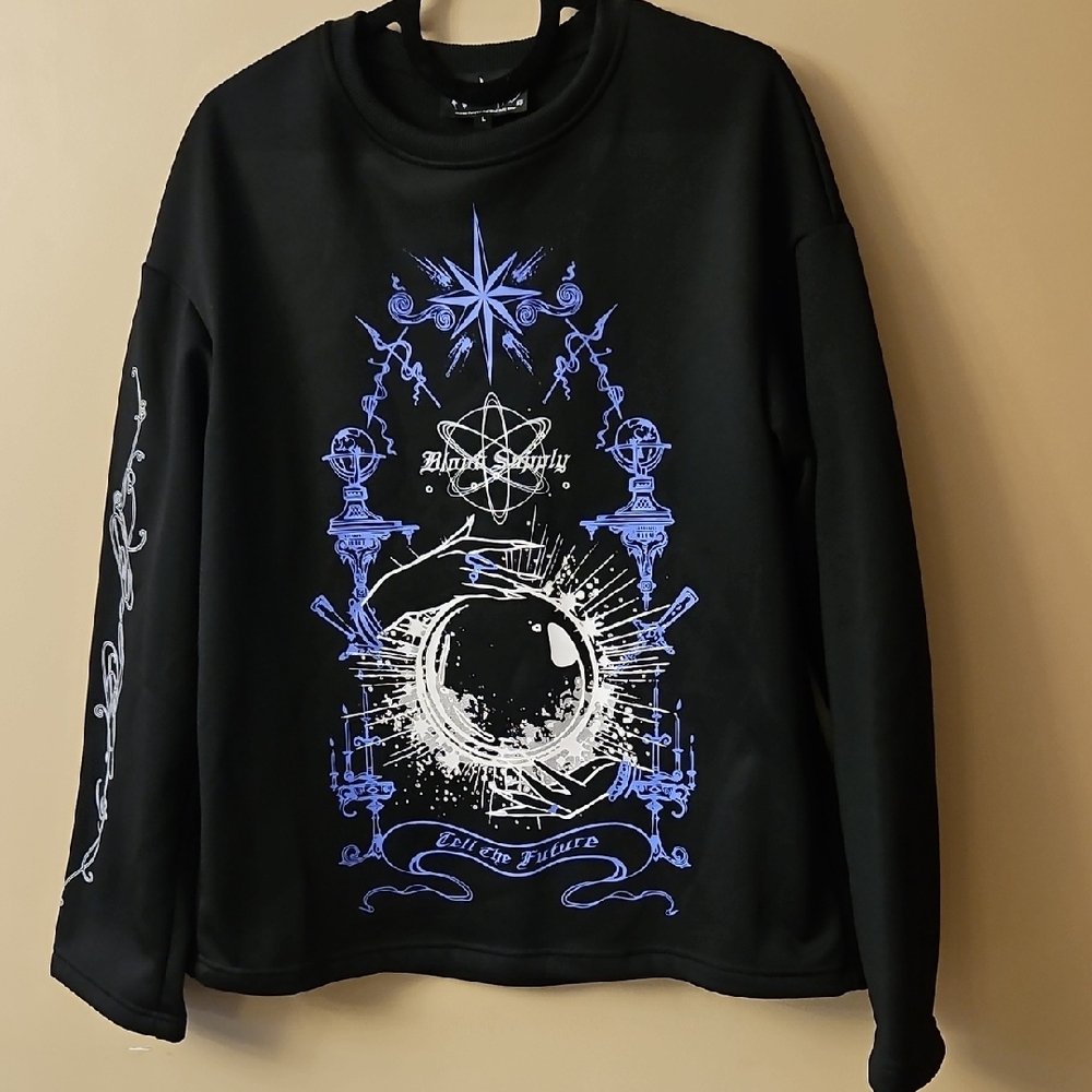 Blood Supply original brand size L goth occult tarot pullover sweatshirt